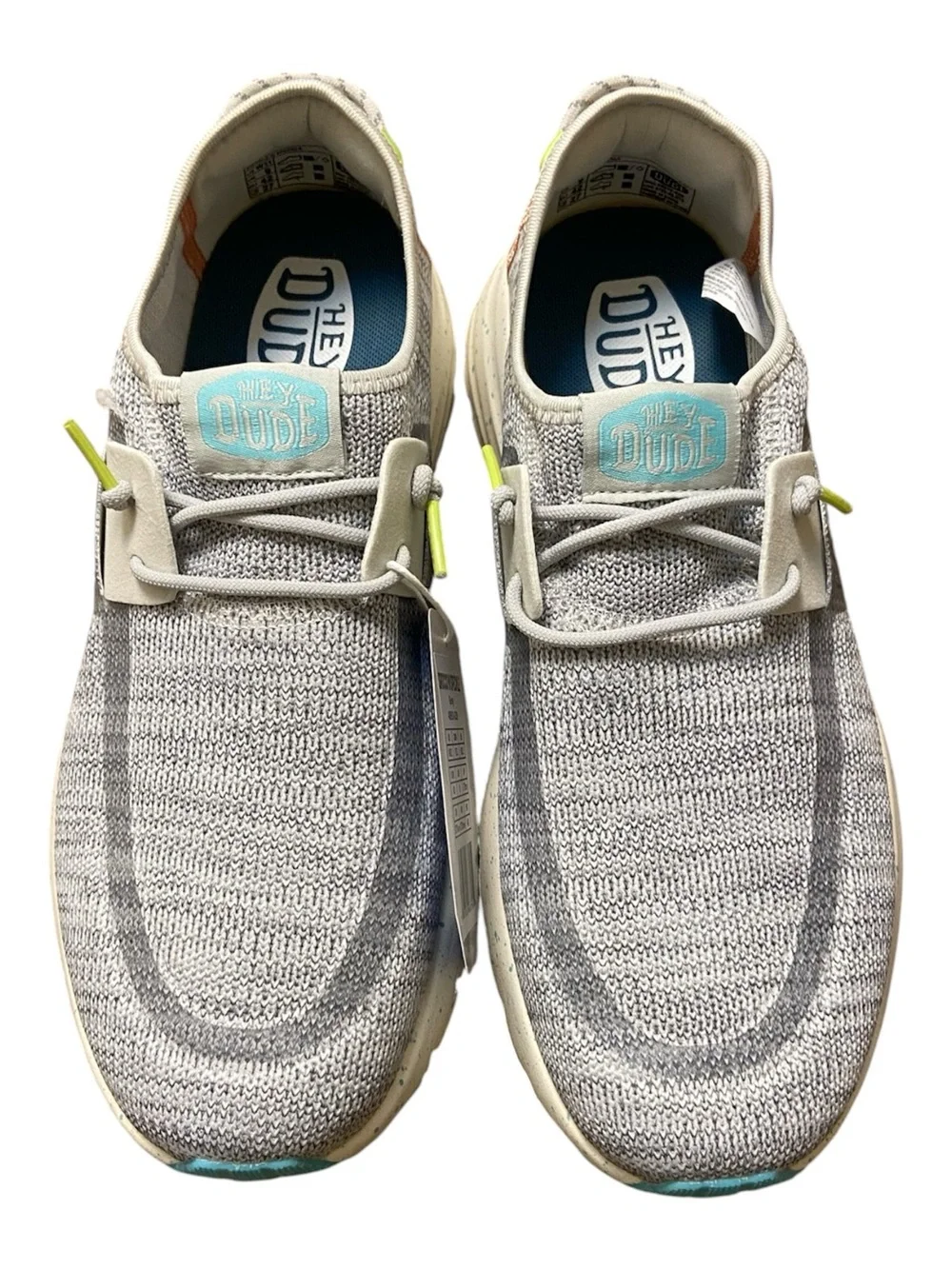 HEYDUDE Sirocco Grey Knit Slip On Sneakers Speckled Sole Women 11 NWT